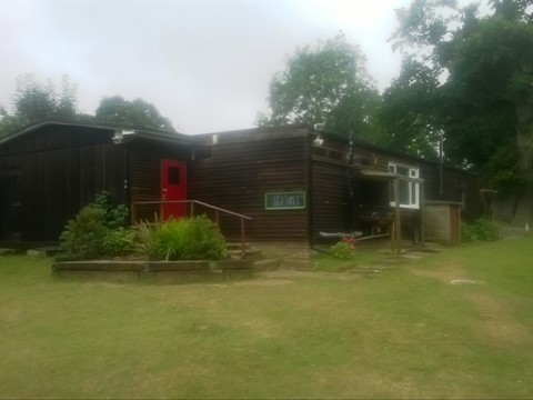 The back of the hut and the field